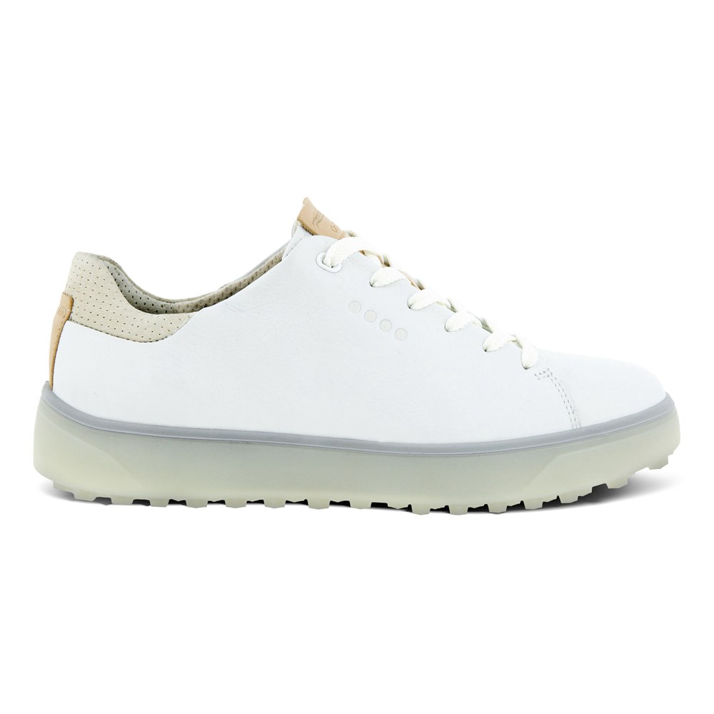 ECCO Womens Golf Shoes White - Tray Laced - CFG-025843